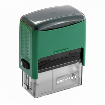 Pieczątka Wagraf B3s Zielona 47x18mm do 6 linii + Projekt Gumka