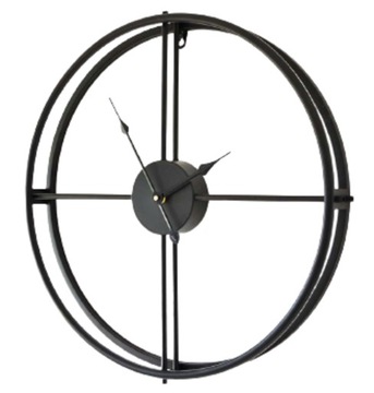 ЧАСЫ НАСТЕННЫЕ МЕТАЛЛИЧЕСКИЕ 50 СМ ЧЕРНЫЕ ЛОФТ ВИНТАЖ
