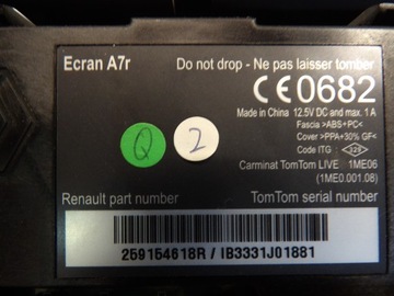 DISPLEJ AUTORÁDIO NAVIGACE RENAULT LAGUNA III 3 259154618R