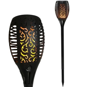 POCHODNIA SOLARNA 79cm LAMPA 36 LED efekt PŁOMIEŃ OGIEŃ SASKA GARDEN