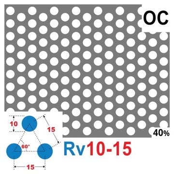 ЛИСТ ПЕРФОРИРОВАННЫЙ 200 x 200 Rv 10 - 15 OC 1,5