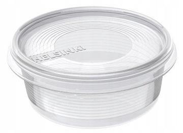 MAŁY POJEMNIK OKRĄGŁY PLASTIKOWY POKARM ZAMRAŻANIA ZUP SOS DIPY SOSY 150ml