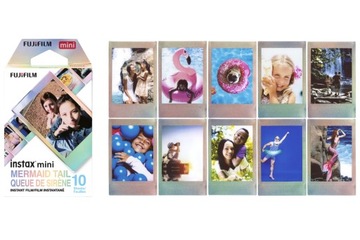 Wkłady Instax MINI Mermaid Tail 10 ZDJĘĆ Film 11 12 Ogon Syreny, Kolorowe