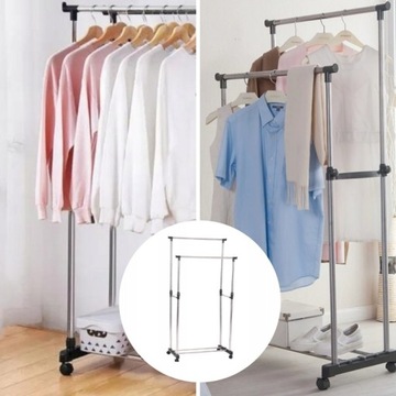 ВЕШАЛКА ДЛЯ ОДЕЖДЫ КУРТКИ ОБУВИ ПОЛКА НА КОЛЕСАХ С ПОЛКОЙ ДЛЯ ДВОЙНОЙ ОБУВИ