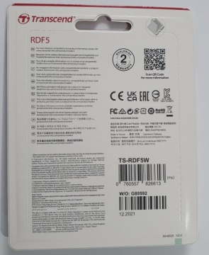 Устройство для чтения карт памяти TRANSCEND F5 WHITE USB 3.1 SD HC XC м