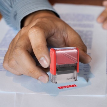 PIECZĄTKA ORYGINAŁ TRODAT 8911 DO FIRMY BIURA CZERWONA 38x14mm