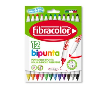 Маркеры двухсторонние Fibracolor Bipunta 12x