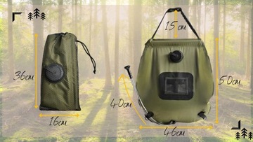 ТУРИСТИЧЕСКИЙ ДУШ С ТЕРМОМЕТРОМ И ТРУБКОЙ, 20Л