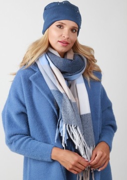 модный БОЛЬШОЙ ШАРФ В КЛЕТКУ Женский шарф выкройка 3