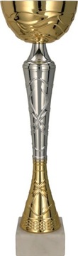 wysoki puchar złoto-srebrny 26 cm + GRAWER GRATIS