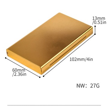 Удлиненный металлический портативный портсигар 10 см, 20 портсигаров, световая пластина