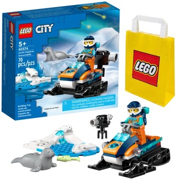 KLOCKI LEGO CITY 60376 SKUTER ŚNIEŻNY BADACZA + TORBA PAPIEROWA LEGO