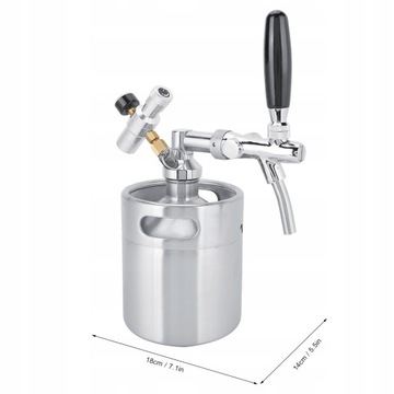 Диспенсер для пива Homebrew Mini Keg 2л из стали