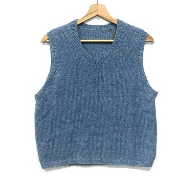 Dziergana Kamizelka Sweter HANDMADE M