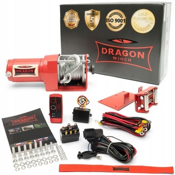 1,1T WYCIĄGARKA DRAGON 12V ELEKTRYCZNA WCIĄGARKA linowa pługa quada +pilot