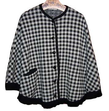 ENTRESS ponczo z wełny MERINO vintage BDB 4