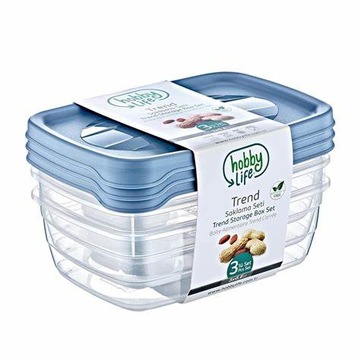 KOMPLET 3 POJEMNIKÓW NA ŻYWNOŚĆ TREND BOX 0,6 L
