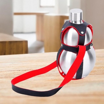 Портативная фляжка из калабаша, кувшин для вина, кожаное плечо, 500 мл