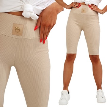LEGGINSY DAMSKIE GETRY KOLARKI 38/40 XL/XXL BEŻOWE