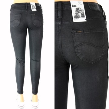 LEE SCARLETT Coated WAXED SKINNY JEANSY _ W25 L31