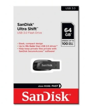 Pendrive SANDISK ULTRA SHIFT 64 GB USB 3.0 czarny