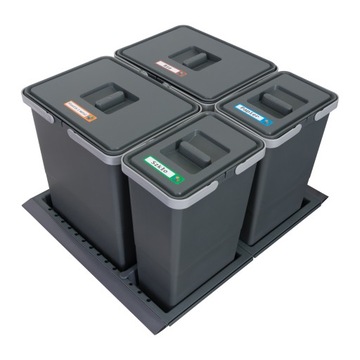 Sortownik śmieci METROPOLIS 4 kosze 2x18+2x8 l do szuflady 60 cm segregator