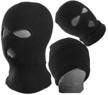 Wojskowa Kominiarka 3otworowa Akrylowa MaxFu Black