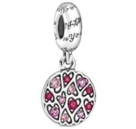 Charms Różowe Serca srebro 925