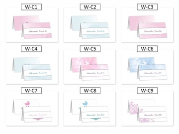 WINIETKI DLA GOŚCI personalizowane WIZYTÓWKI NA STÓŁ CHRZEST szablony