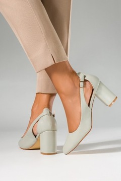 ТУФЛИ НА ВЫСОКОМ КАБЛУКЕ ЖЕНСКИЕ СЕРЫЕ, МОДНЫЕ ВЫРЕЗЫ ПО БОКАМ, ЭЛЕГАНТНЫЕ, размер 37