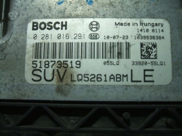 FIAT SEDICI SUZUKI SX4 2.0D ŘÍZENÍ JEDNOTKA MOTORU 51873519 0281016291