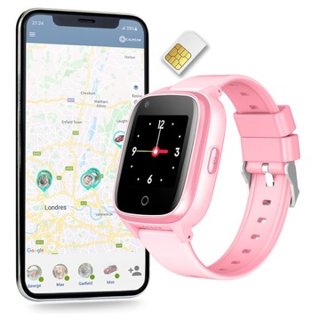 Умные часы для детей CALMEAN Touch 2 GPS 4G GAMES WATER RESISTANT розовые
