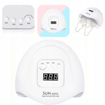 УФ LED ЛАМПА ДЛЯ НОГТЕЙ 120ВТ МАНИКЮР ПЕДИКЮР БЕЛАЯ, белая