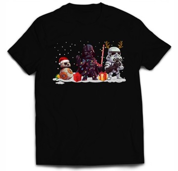 KOSZULKA ŚWIĄTECZNA STAR WARS VADER DROID BB8 XL