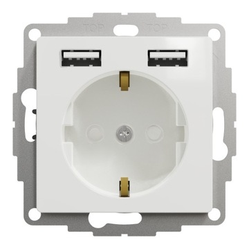 Розетка Sedna Design Schuko + USB-зарядка