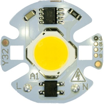 DIODA LED COB 10W 960lm BIAŁA 32mm prosto pod 230V