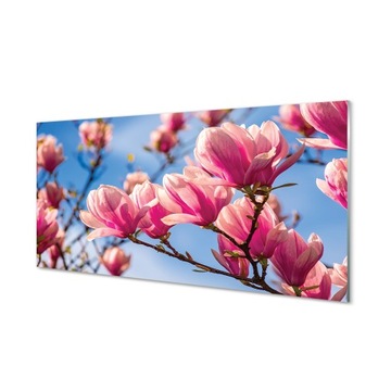 Szklany panel ochronny + klej Kwiaty drzewa 100x50