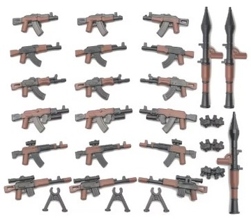 Zestaw Klocków Bronie AK 47 Bazooka