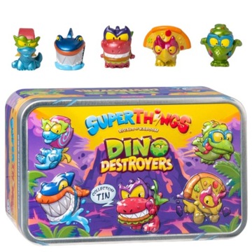 SUPERTHINGS ZINGS ZESTAW 5 FIGUREK W PUSZCE DINO DESTROYERS PUSZKA 2634