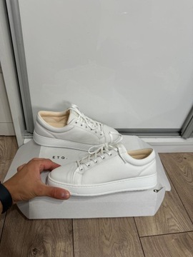 ETQ AMSTERDAM LT 01 PREMIUM NAPPA SKÓRZANE BUTY SKÓRA BIAŁE NOWE 41 27 CM