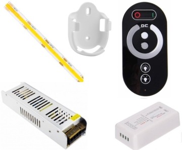 ZESTAW 20m TASMA COB 9600 LED BIALY CIEPLY PILOT +