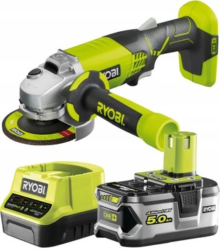 RYOBI Аккумуляторная УГЛОВАЯ ШЛИФОВАЛЬНАЯ МАШИНА R18AG ONE+ 18 В + 5 Ач