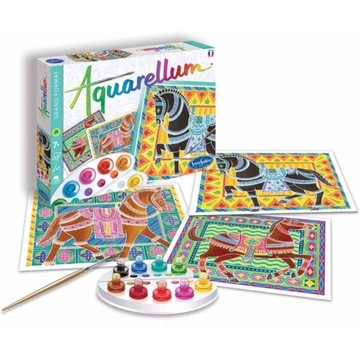 Aquarellum Konie 3 obrazy A4 i farby Sentosphere
