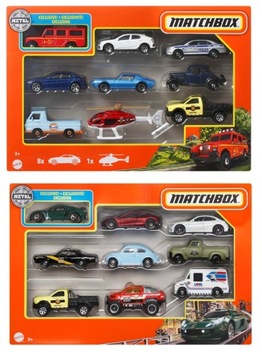 Samochodziki 9-pak Matchbox Mattel X7111