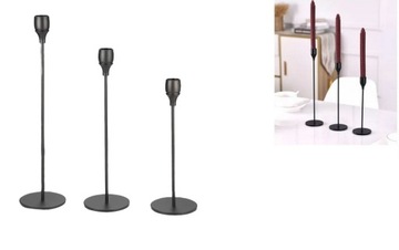 ŚWIECZNIK METALOWY GLAMOUR LOFT CHROM DEKORACJA 3SZT ZESTAW KOMPLET WESELE