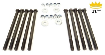 Винты М12х180, резьба 1,75, класс твердости 10,9, шайбы, гайки, набор 10 шт.