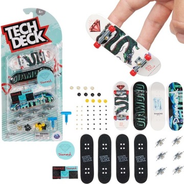 FINGERBOARD DIAMOND DESKOROLKI 4-PAK DO ZŁOŻENIA + AKCESORIA TECH DECK