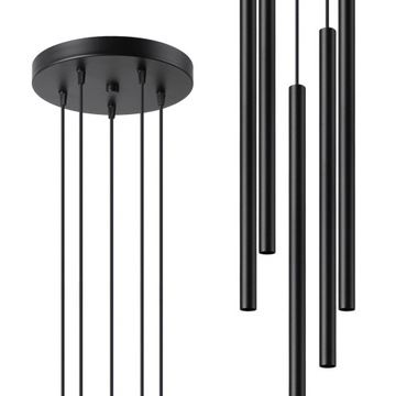 Lampa wisząca FONTANA 5 czarna nowoczesny styl do jadalni i kuchni led