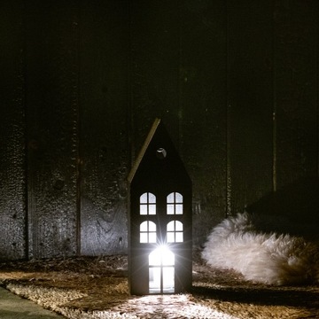 ЛАМПОЧНЫЙ ДОМИК НА СВЕТОДИОДНЫХ СВЕЧАХ ФОНАРЬ РУЧНОЙ РАБОТЫ