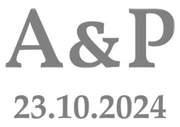 naklejka Twoje inicjały i data 8,5x5,5cm (2)